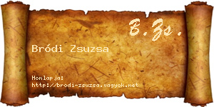 Bródi Zsuzsa névjegykártya